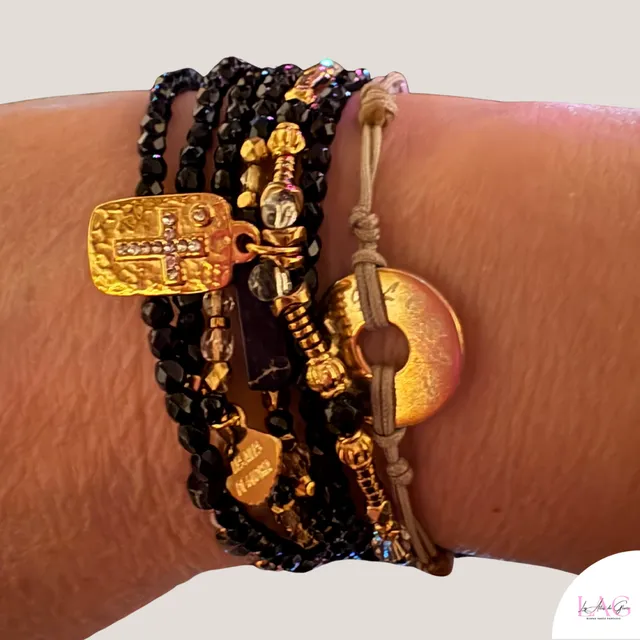 Les Ailes de Gloria Multirangs Eclipse Sacrée bracelet doré
