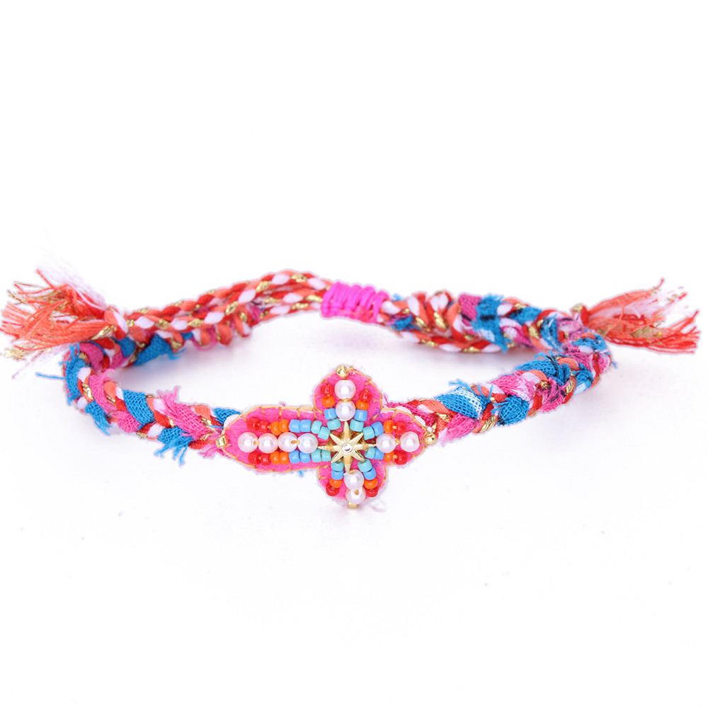 HYPNOCHIC Bracelets Baby Marta bracelet tressé fleur croix multicolore