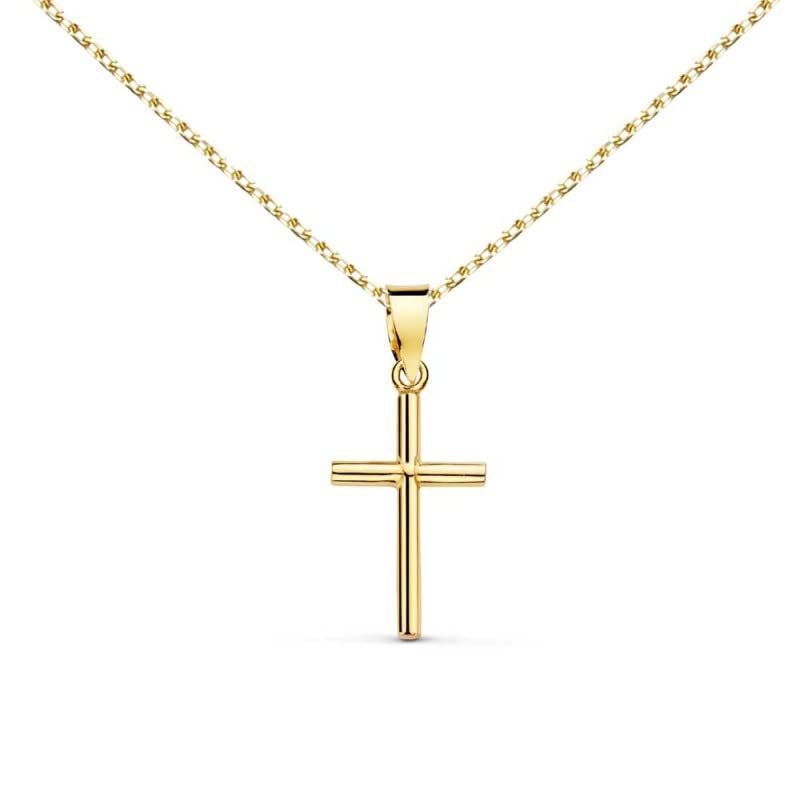 L'Atelier d'Azur Médaille Croix Or 18 Carats Pendentif Jaune + Chaîne