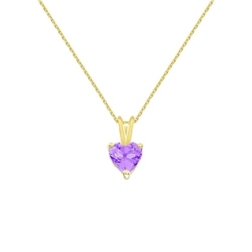 L'Atelier d'Azur collier or jaune améthyste coeur femme