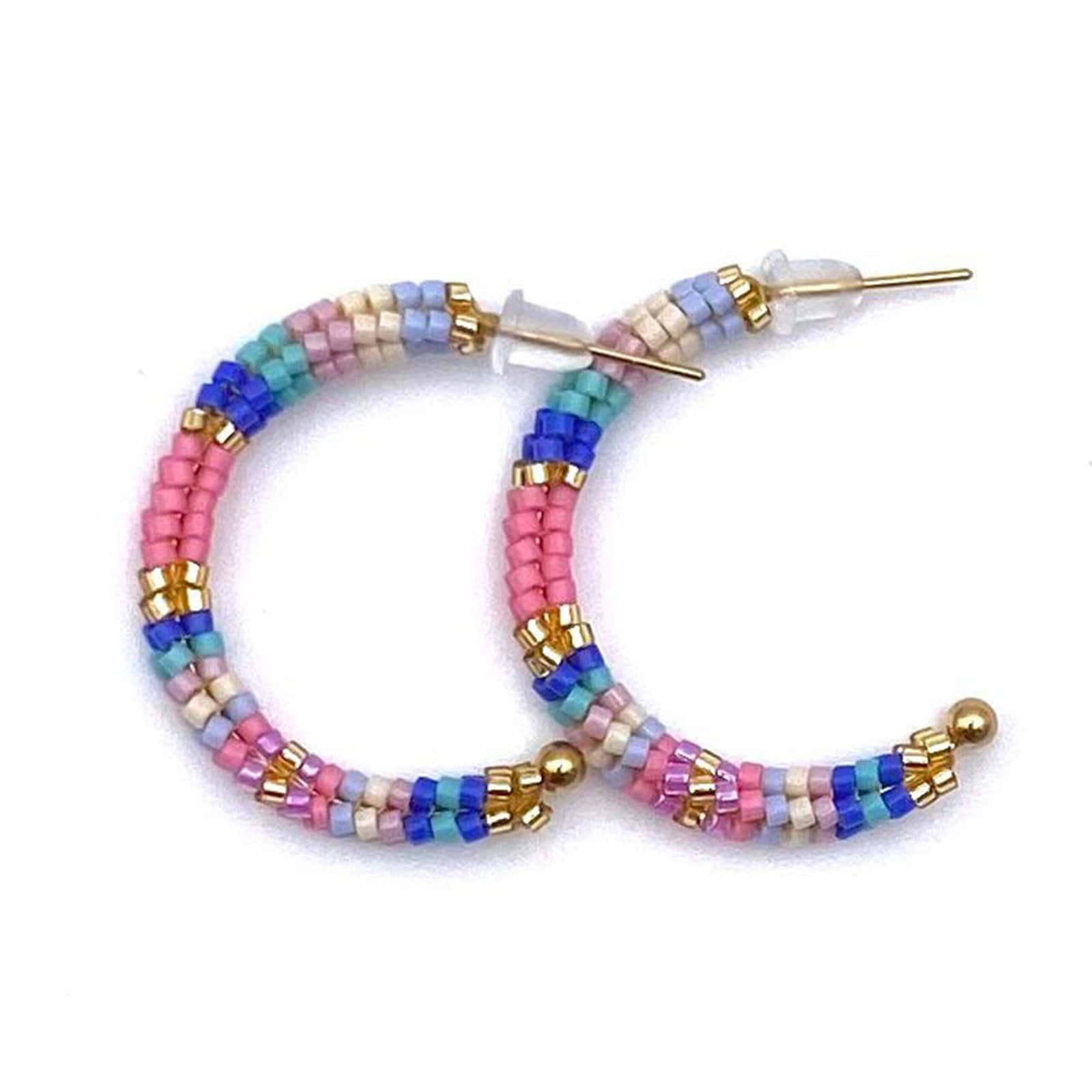 Hypnochic Snake créoles Miyuki multicolores 3 cm