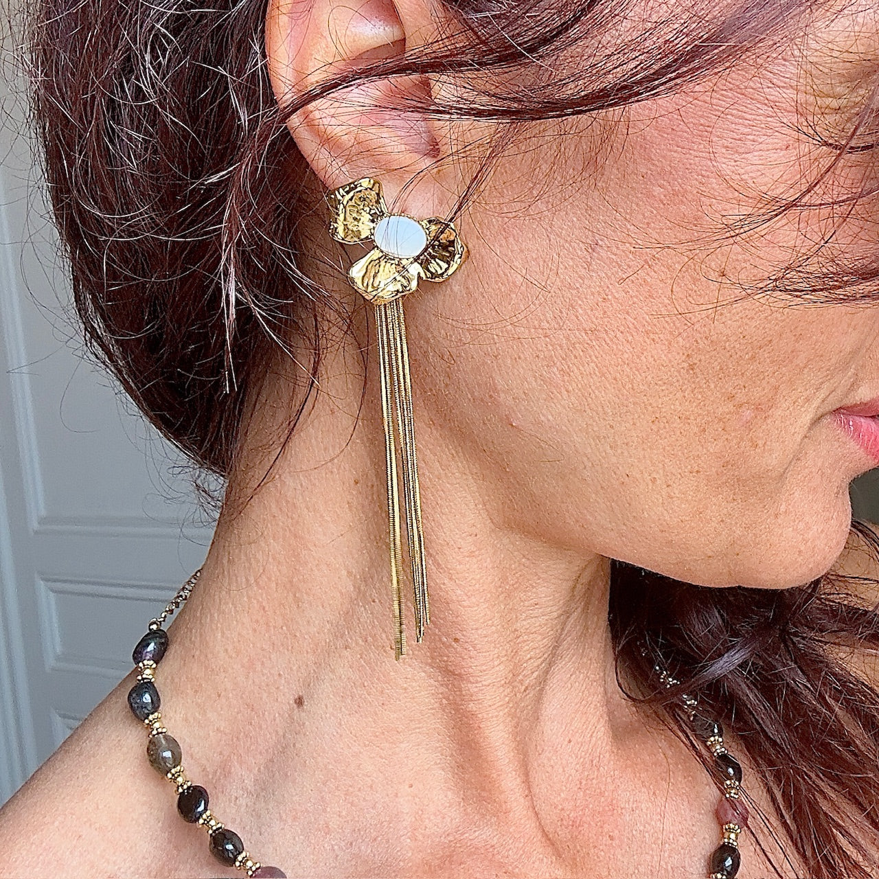 MAD SO CREATION Solia boucles d'oreilles nacre 9 cm