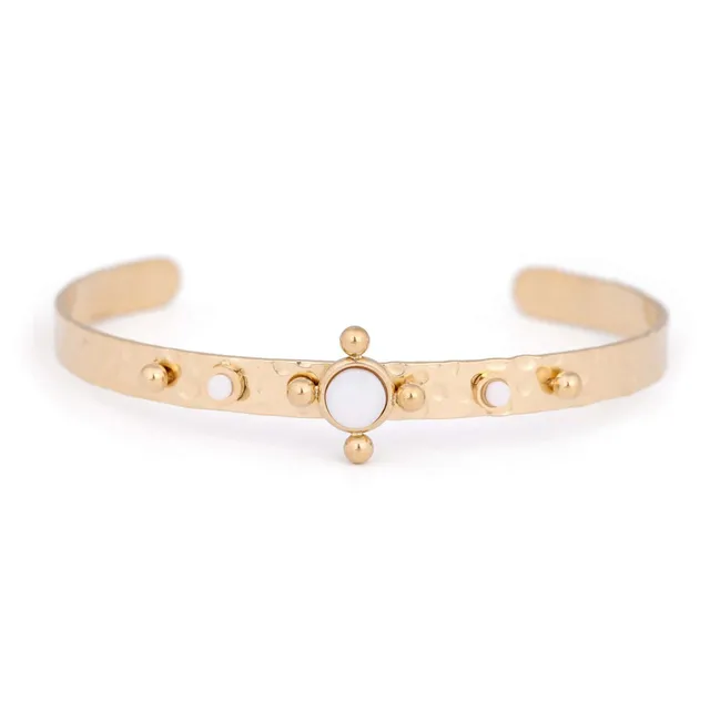 HYPNOCHIC Bracelets Jonc Fantaisie bracelet doré agate blanche