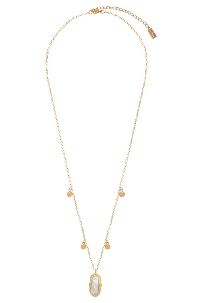 Leticia Ponti Janis collier plaqué or pendentif nacre