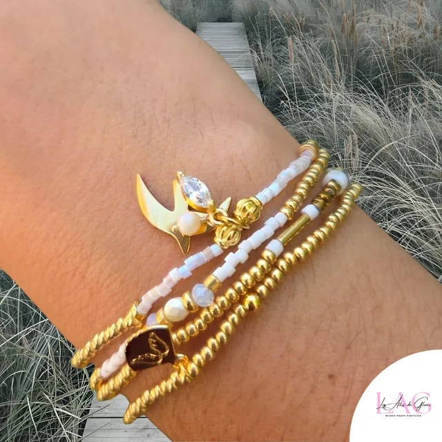 Les Ailes de Gloria Multirangs New Life Gold bracelet doré