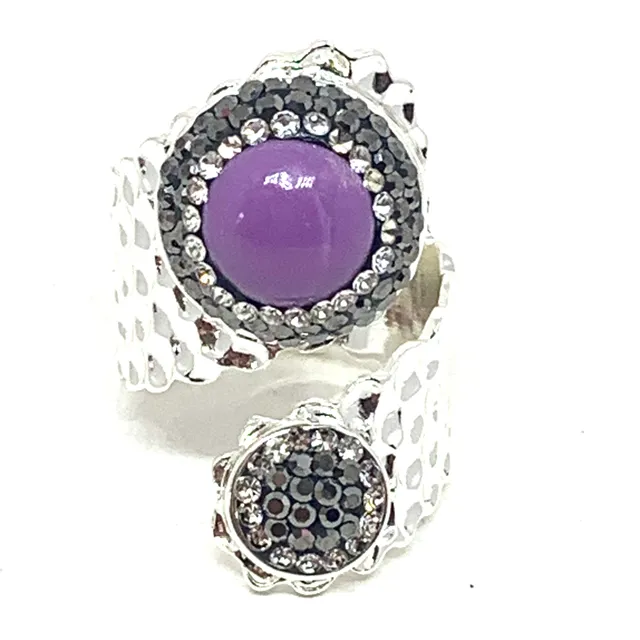 HYPNOCHIC Melina bague ajustable argenté violet