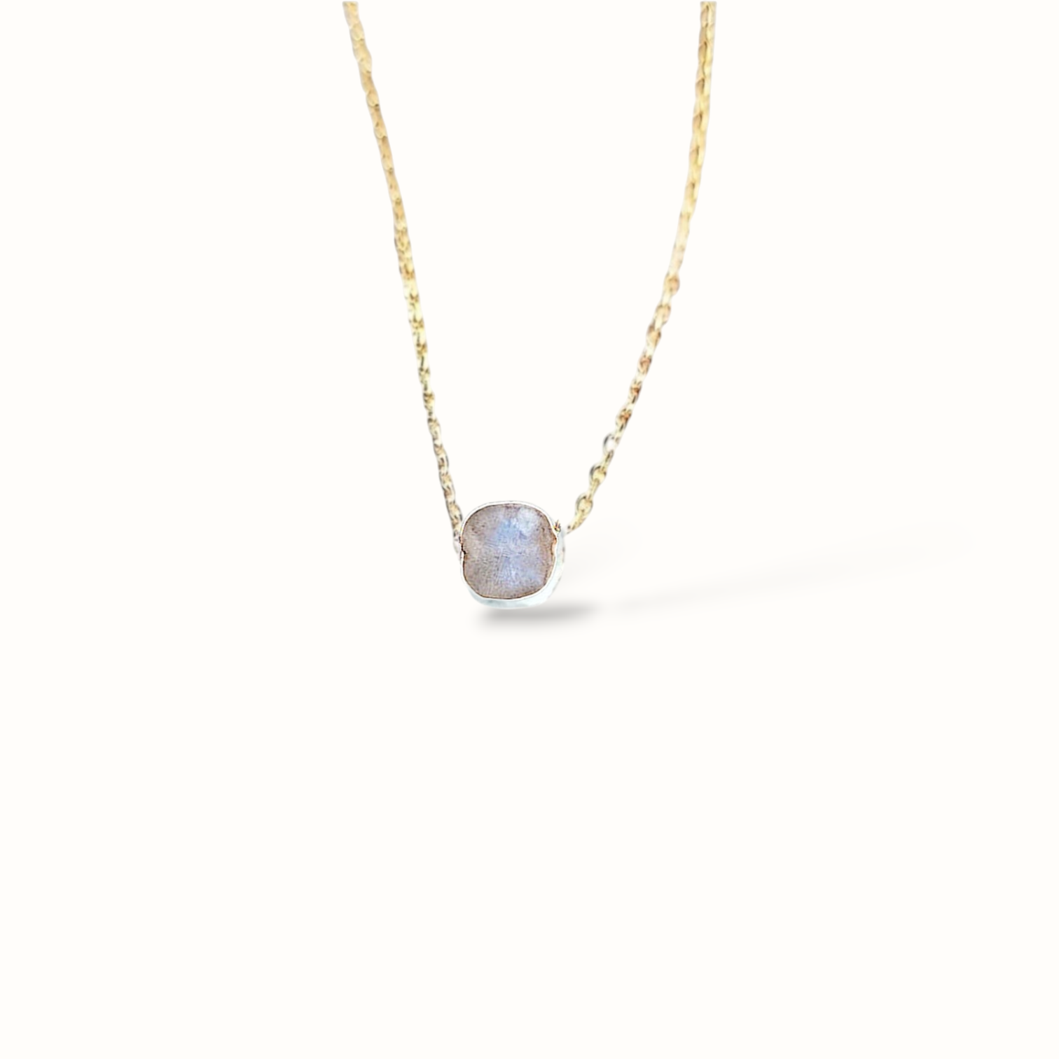 Ô PLUM CHARLIE collier labradorite plaqué or 39/42 cm