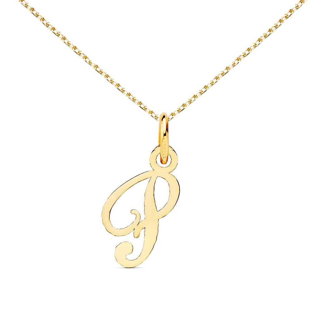 L'Atelier d'Azur Lettre P collier or jaune 18 carats 42cm