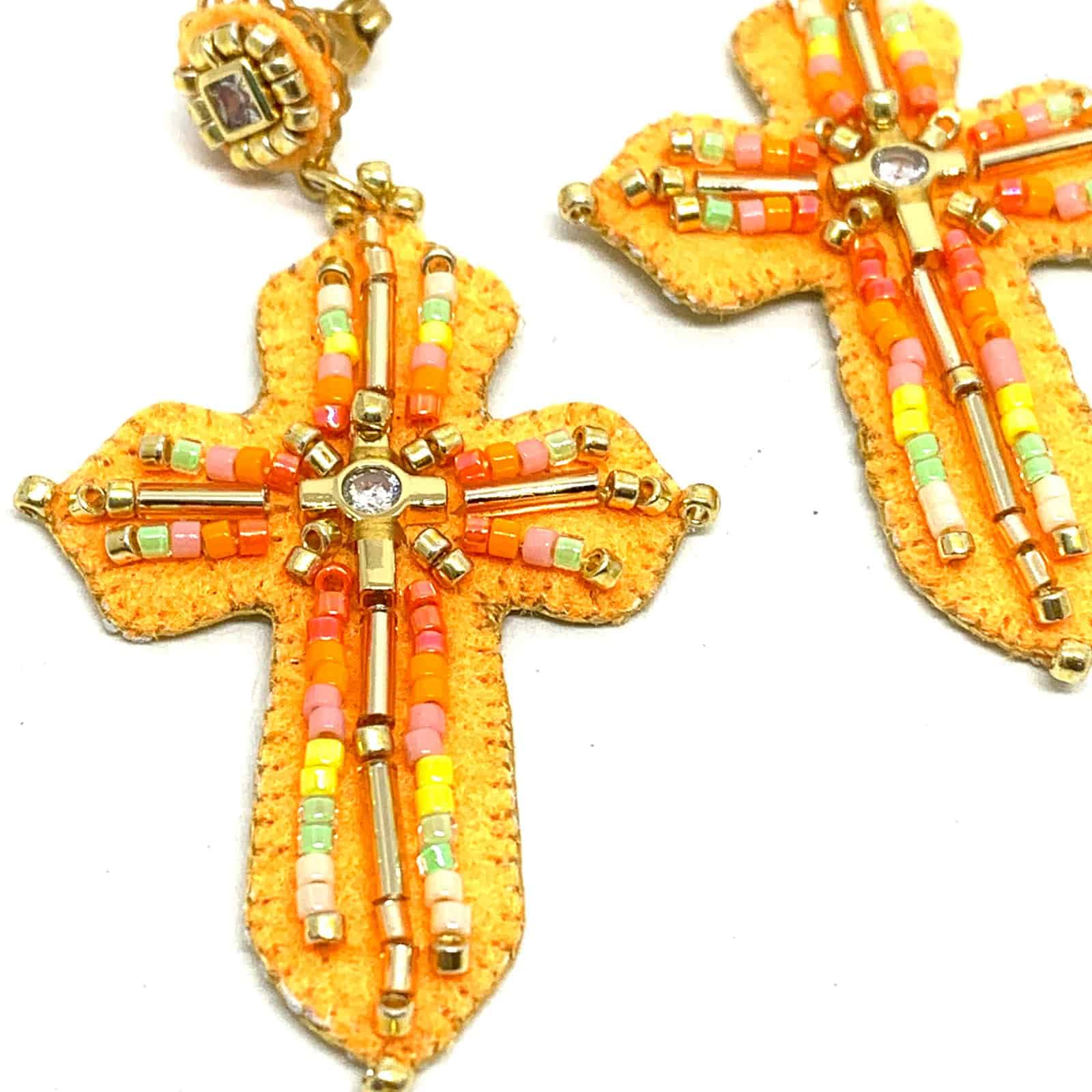 Hypnochic Marta boucles d'oreilles croix feutrine grand modèle