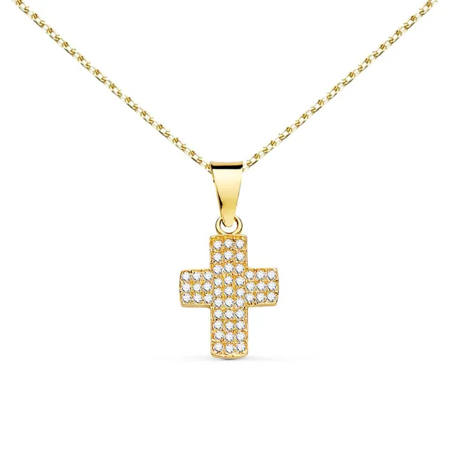 L'Atelier d'Azur Collier Croix Or 18 Carats Zirconiums
