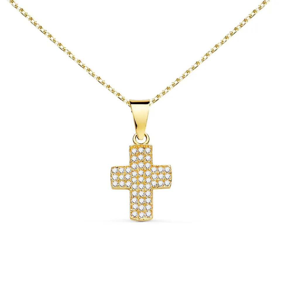 L'Atelier d'Azur Collier Croix Or 18 Carats Zirconiums