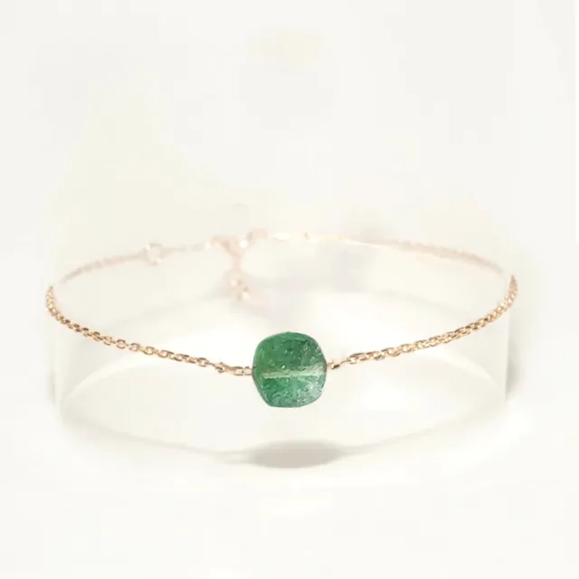 Ô PLUM Bracelet Aventurine SHENAA bracelet plaqué or 18 cm