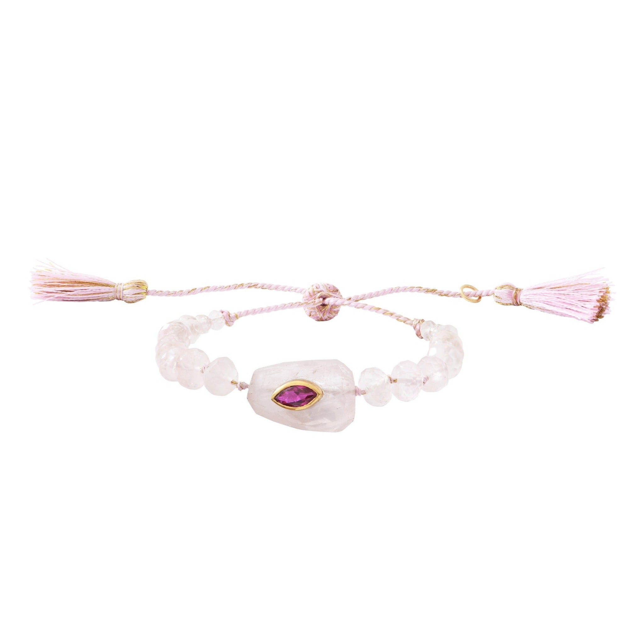 Leticia Ponti Porte Bonheur bracelet quartz lemon cordon