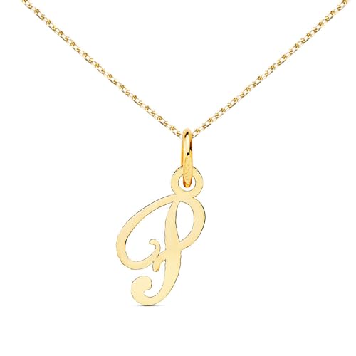 L'Atelier d'Azur Lettre P collier or jaune 18 carats 42cm