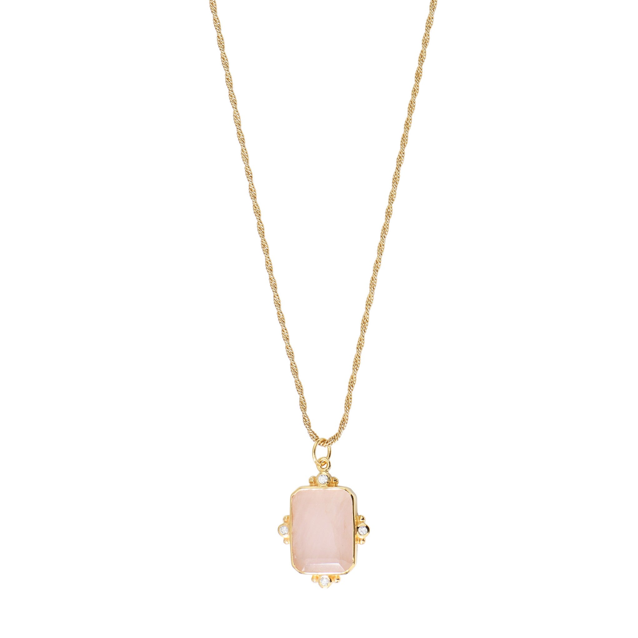 Leticia Ponti Norah collier quartz lemon 40cm plaqué or