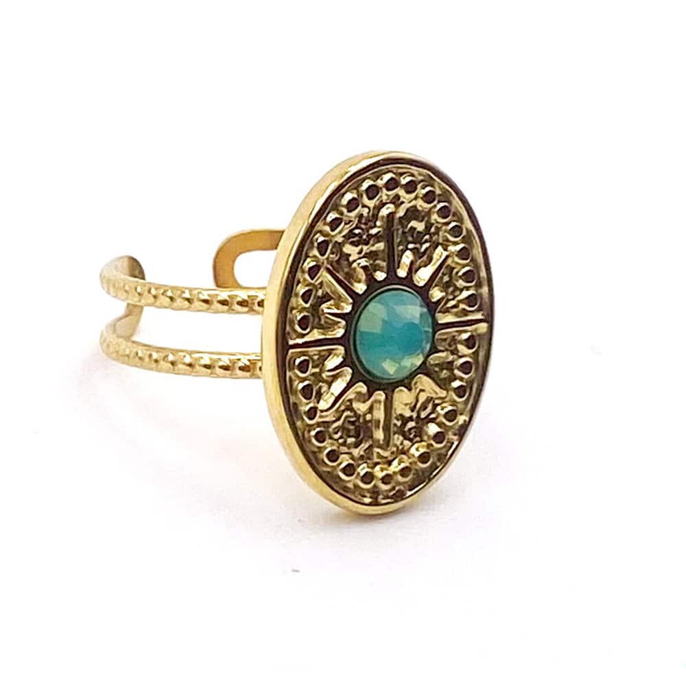 Hypnochic Liv bague acier inoxydable pierre femme