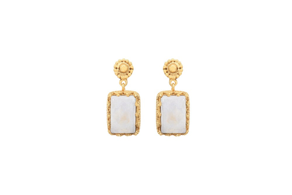 Leticia Ponti Maëlle boucles chrysoprase plaqué or