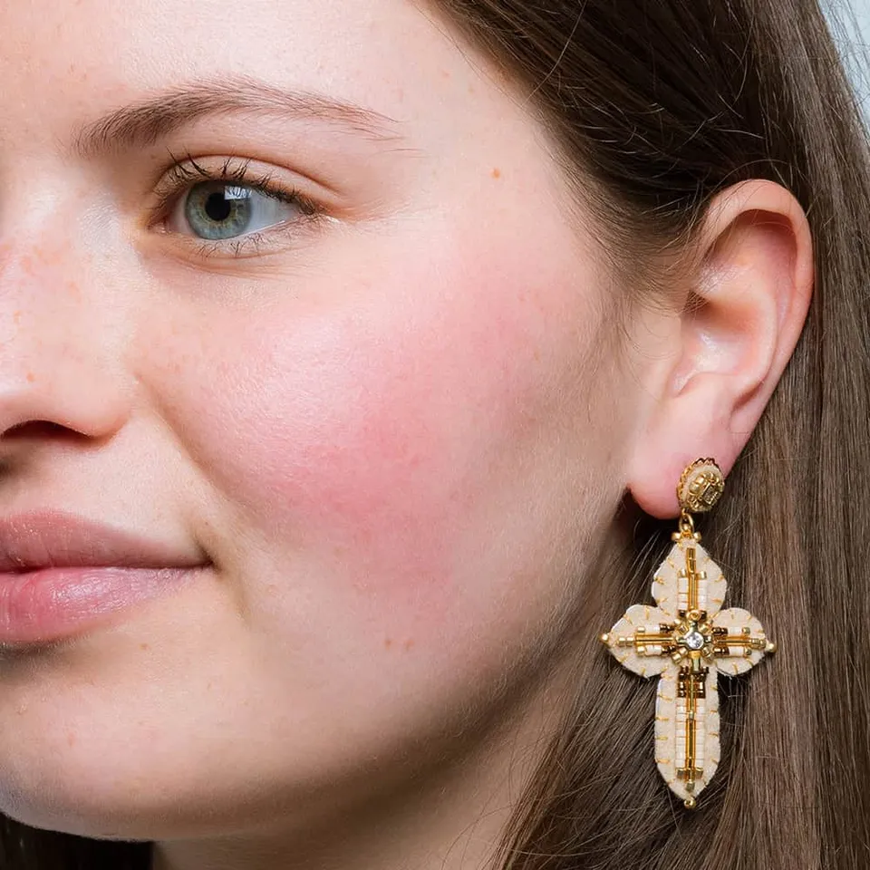 Hypnochic Marta boucles d'oreilles croix feutrine grand modèle