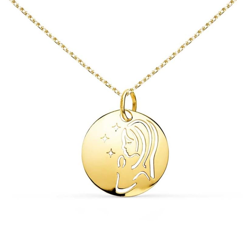 L'Atelier d'Azur Médaille Vierge collier or jaune 375/1000 45cm