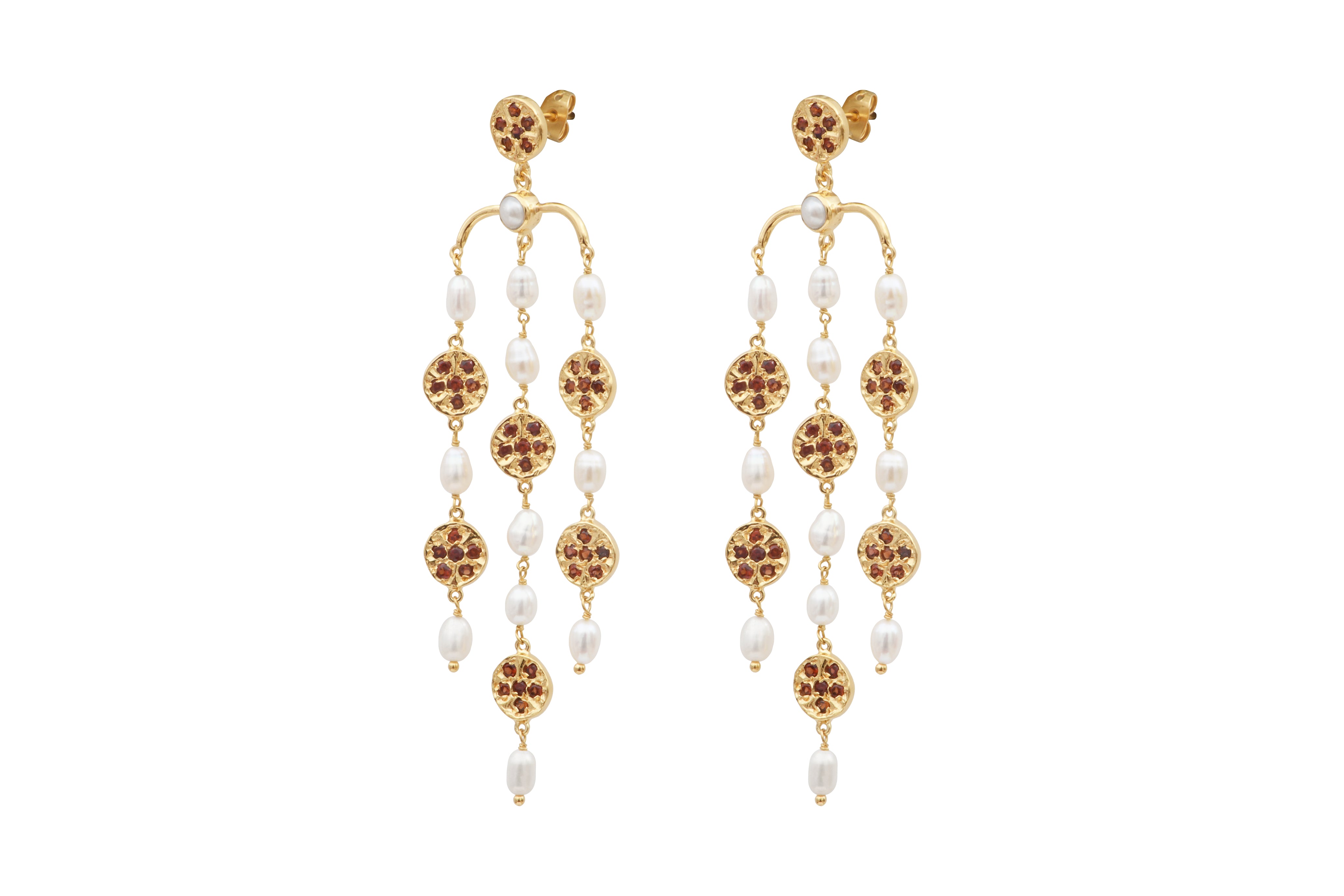 Leticia Ponti Gina XL boucles iolite perle plaqué or