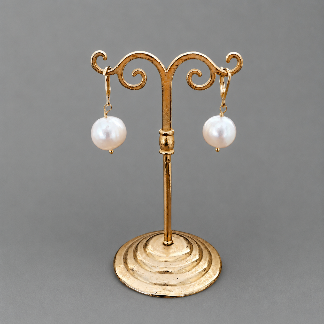 Ô Plum Romy boucles perles baroques plaqué or 2,8 cm
