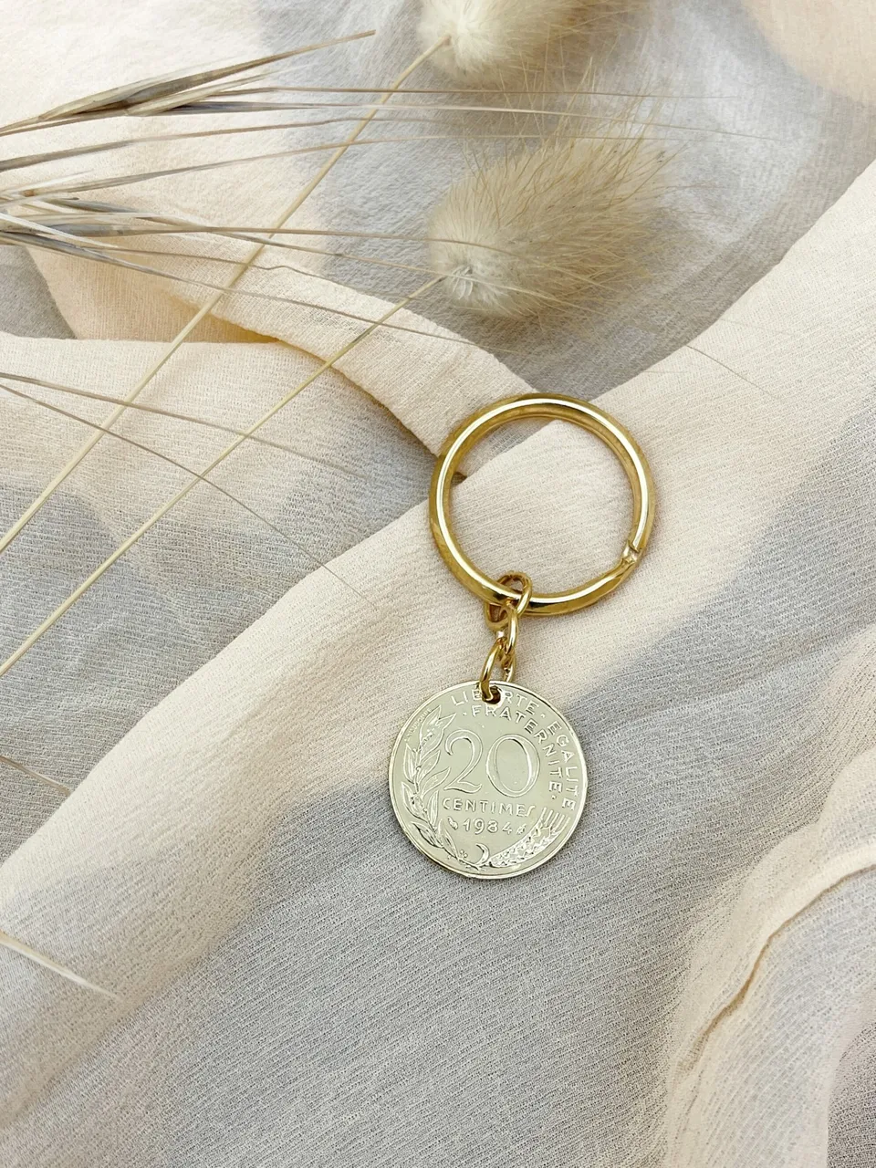 Le P’tit Franc Porte-clés 20 centimes porte-clés plaqué argent