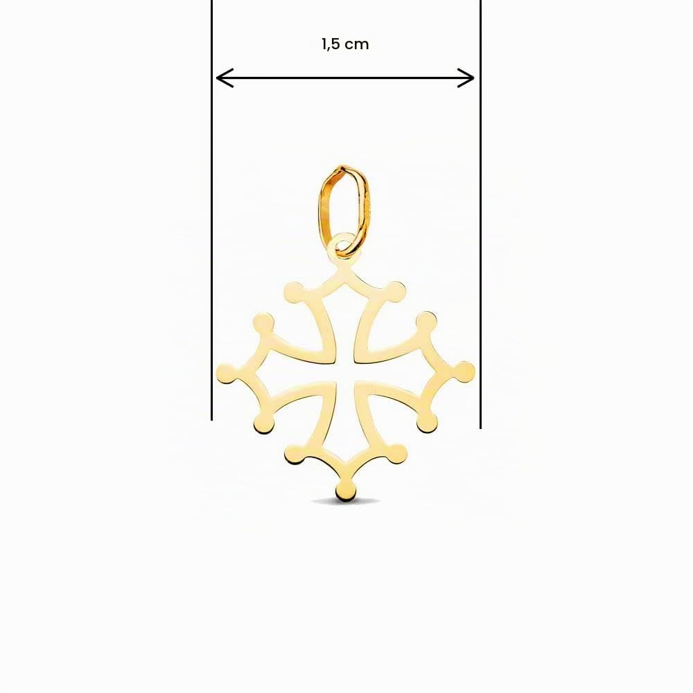 L'Atelier d'Azur Médaille Croix Occitane or 18 carats + chaîne
