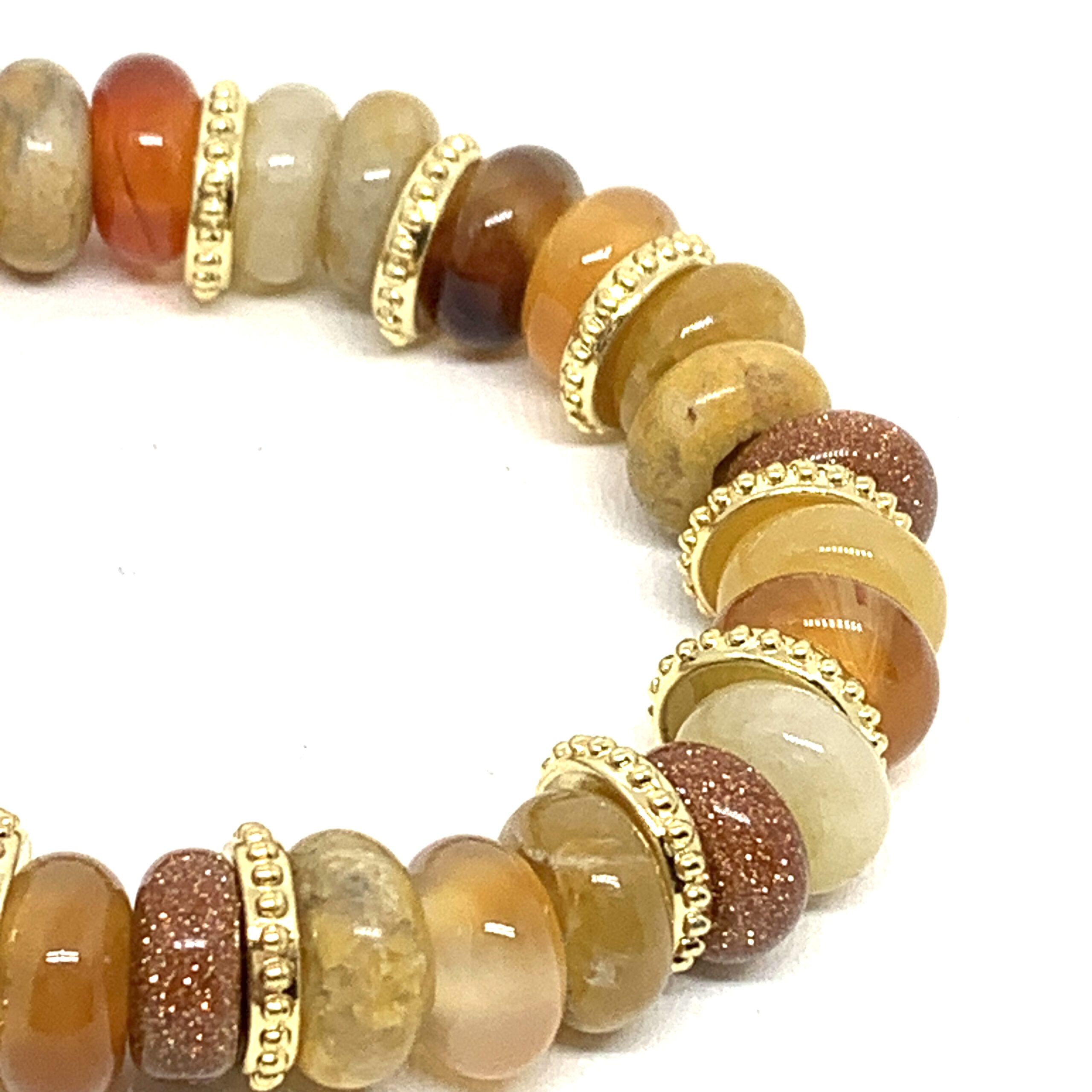 Hypnochic Mahi bracelet pierres naturelles perles dorées