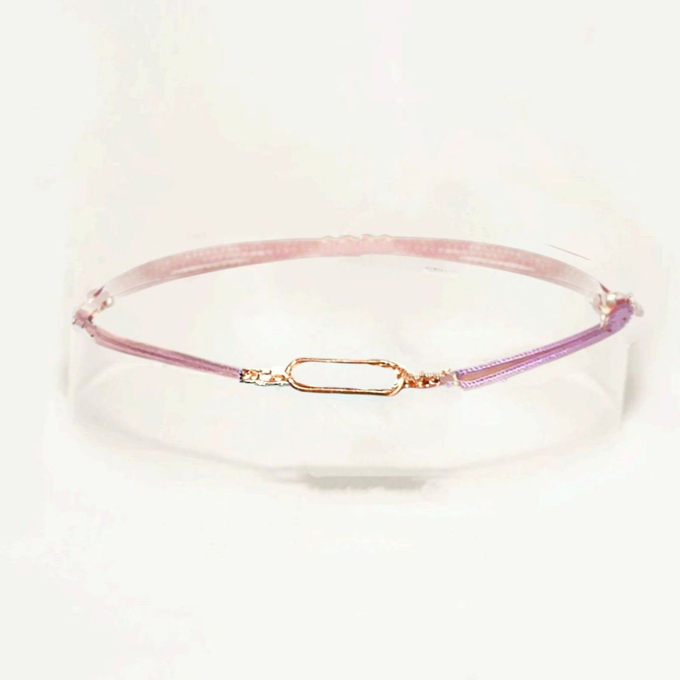 Ô PLUM Melly bracelet cordon vieux rose anneau plaqué or