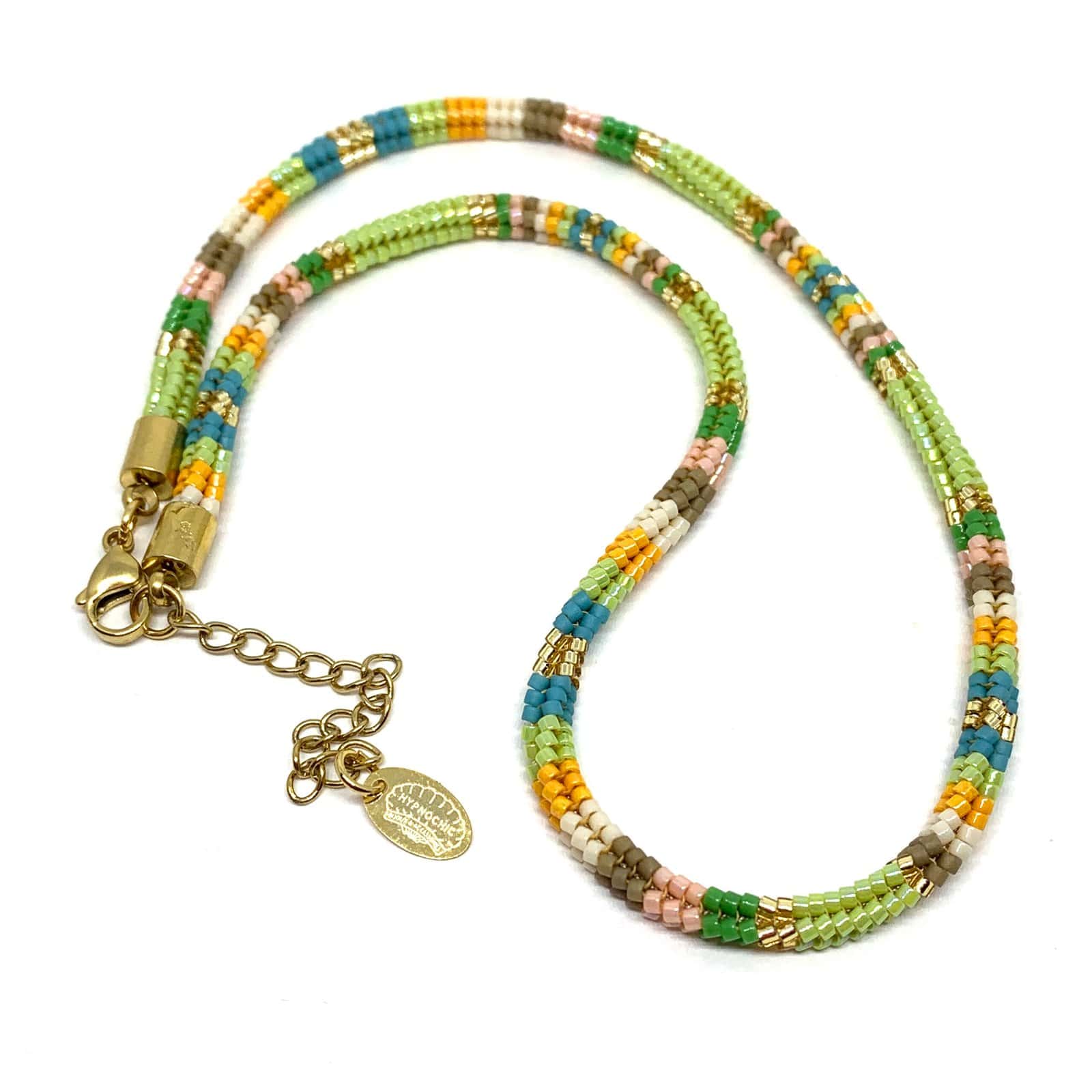 Hypnochic Snake M collier perles vert d'eau Miyuki 44 cm