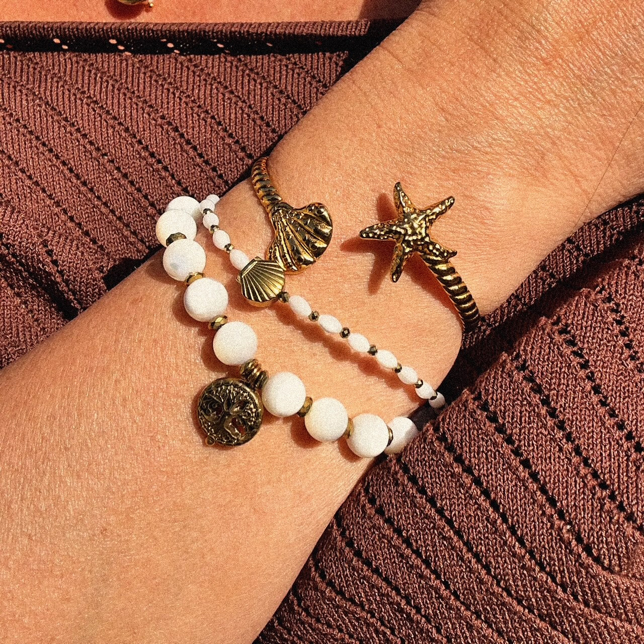 MAD SO CREATION Seana jonc bracelet étoile de mer ajustable