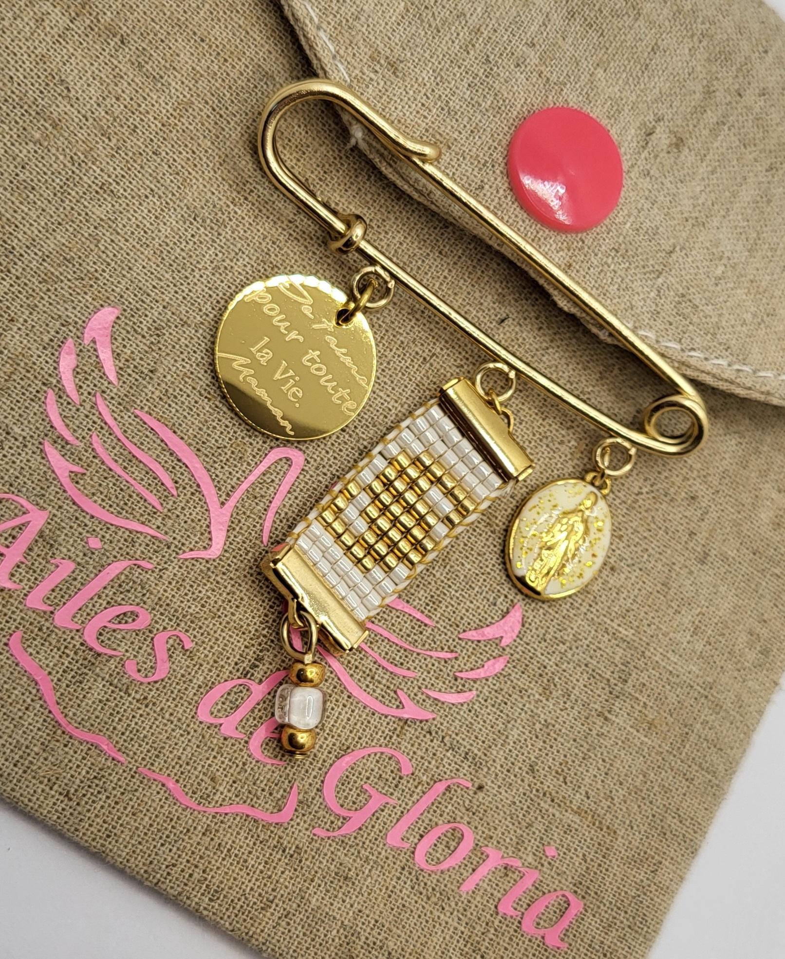 Les Ailes de Gloria broche Sainte Personnalisé cérémonie