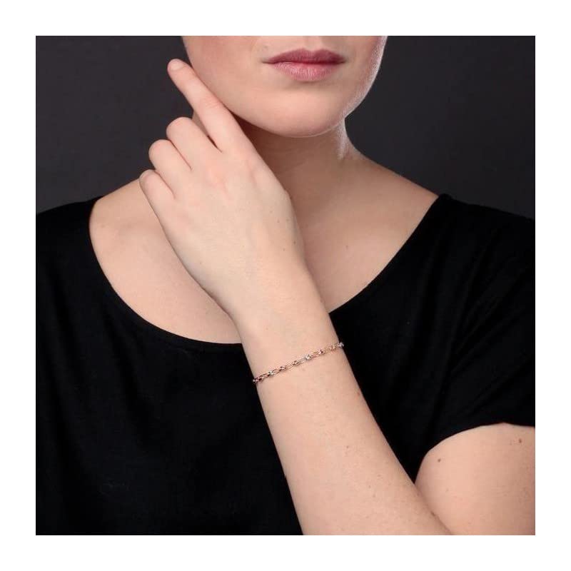 L'Atelier d'Azur Bracelet Grain Café 3 Ors Femme 18cm