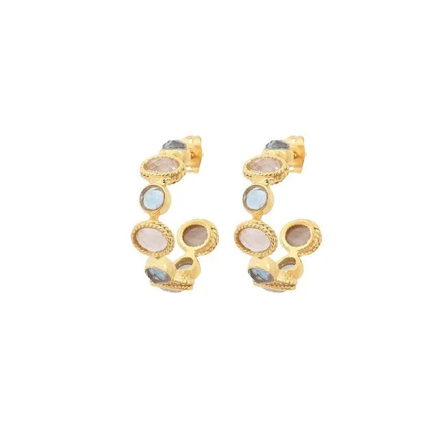 Leticia Ponti Charlotte créoles apatite quartz rose 22 mm