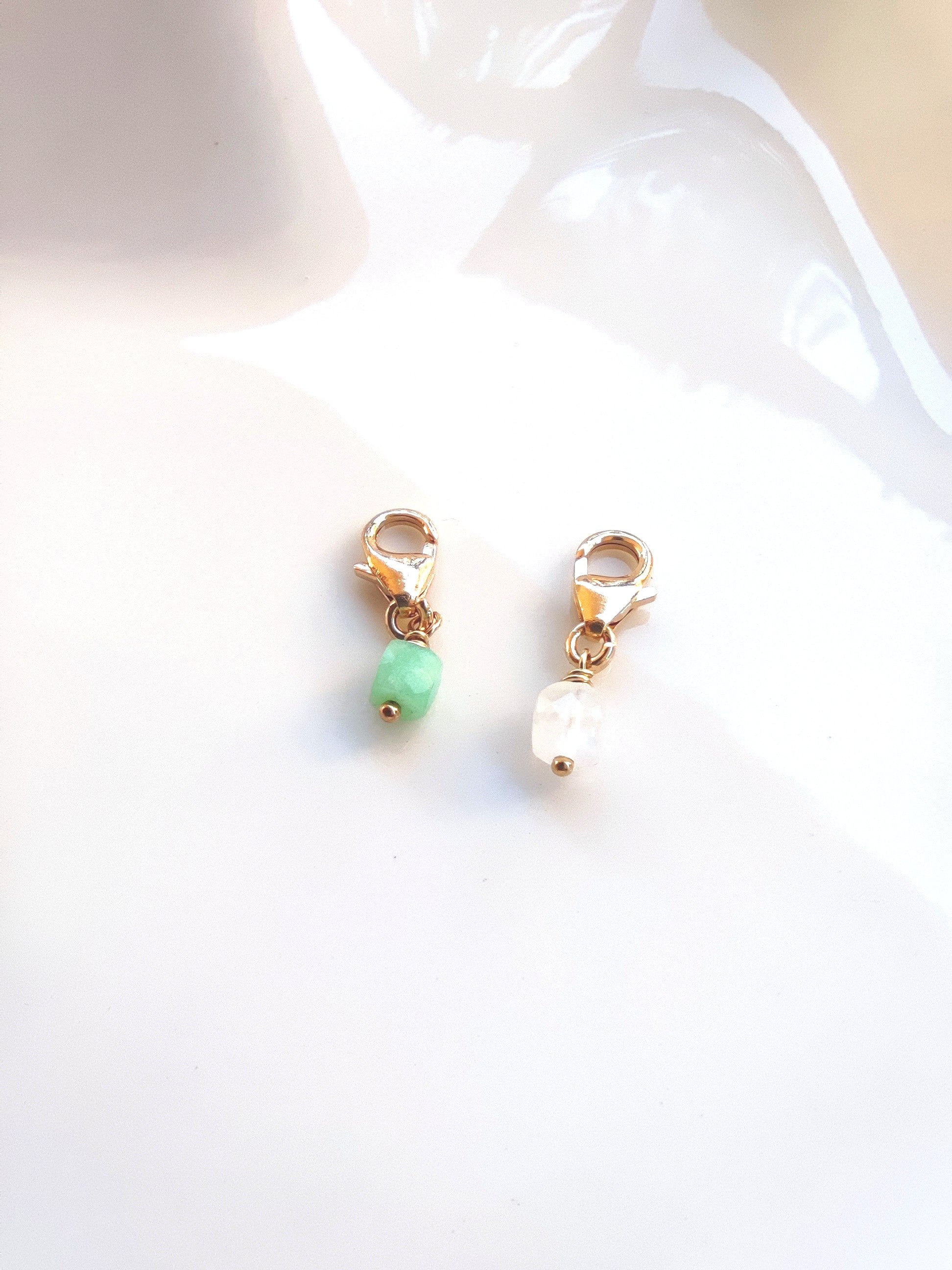 Ô PLUM Breloque Cube Chrysoprase charm plaqué or