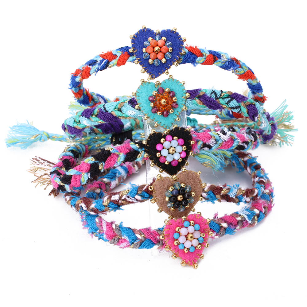 Hypnochic Bracelets Bandana Flower bracelet bohème rose fuchsia