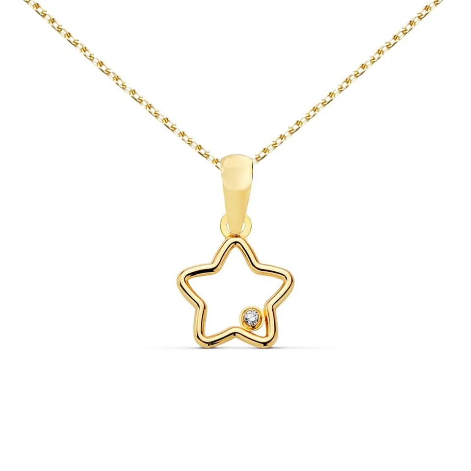 L'Atelier d'Azur Pendentif Étoile Or 18 Carats Chaîne Offerte