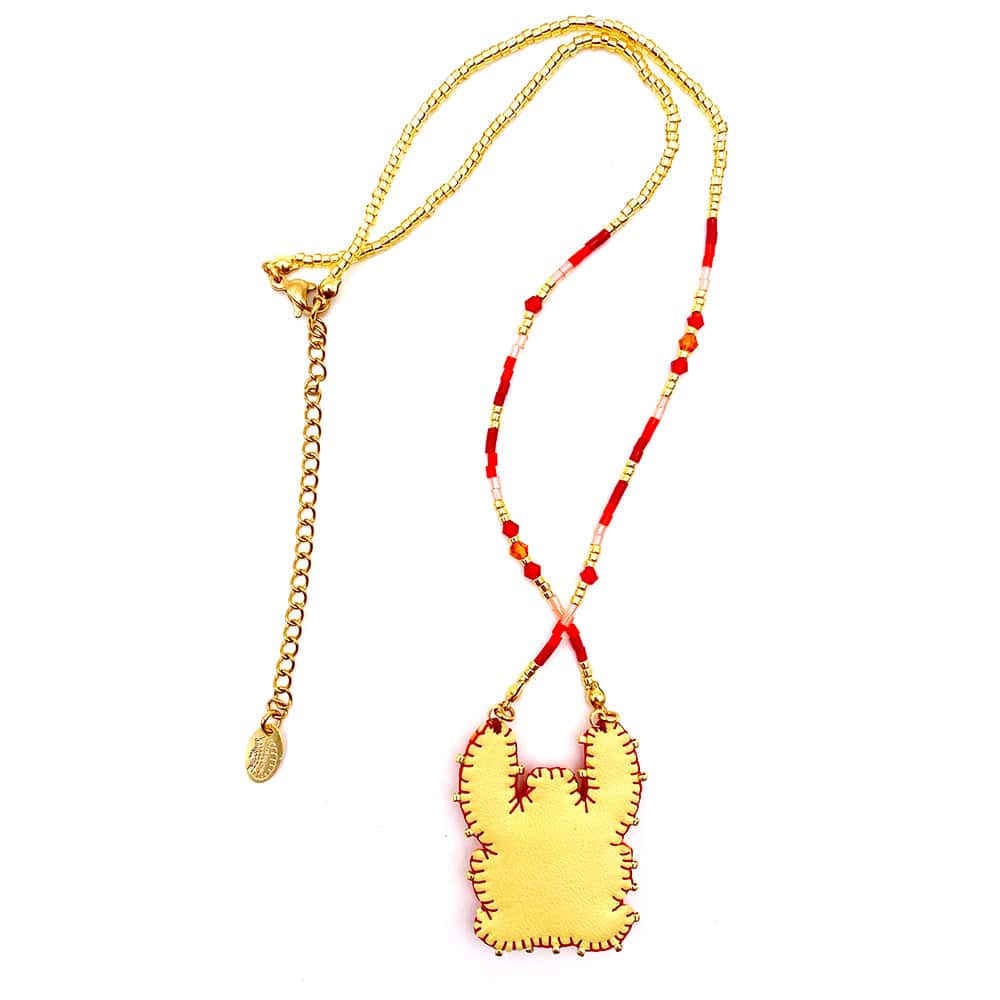 HYPNOCHIC Homard collier perles rouges fantaisie
