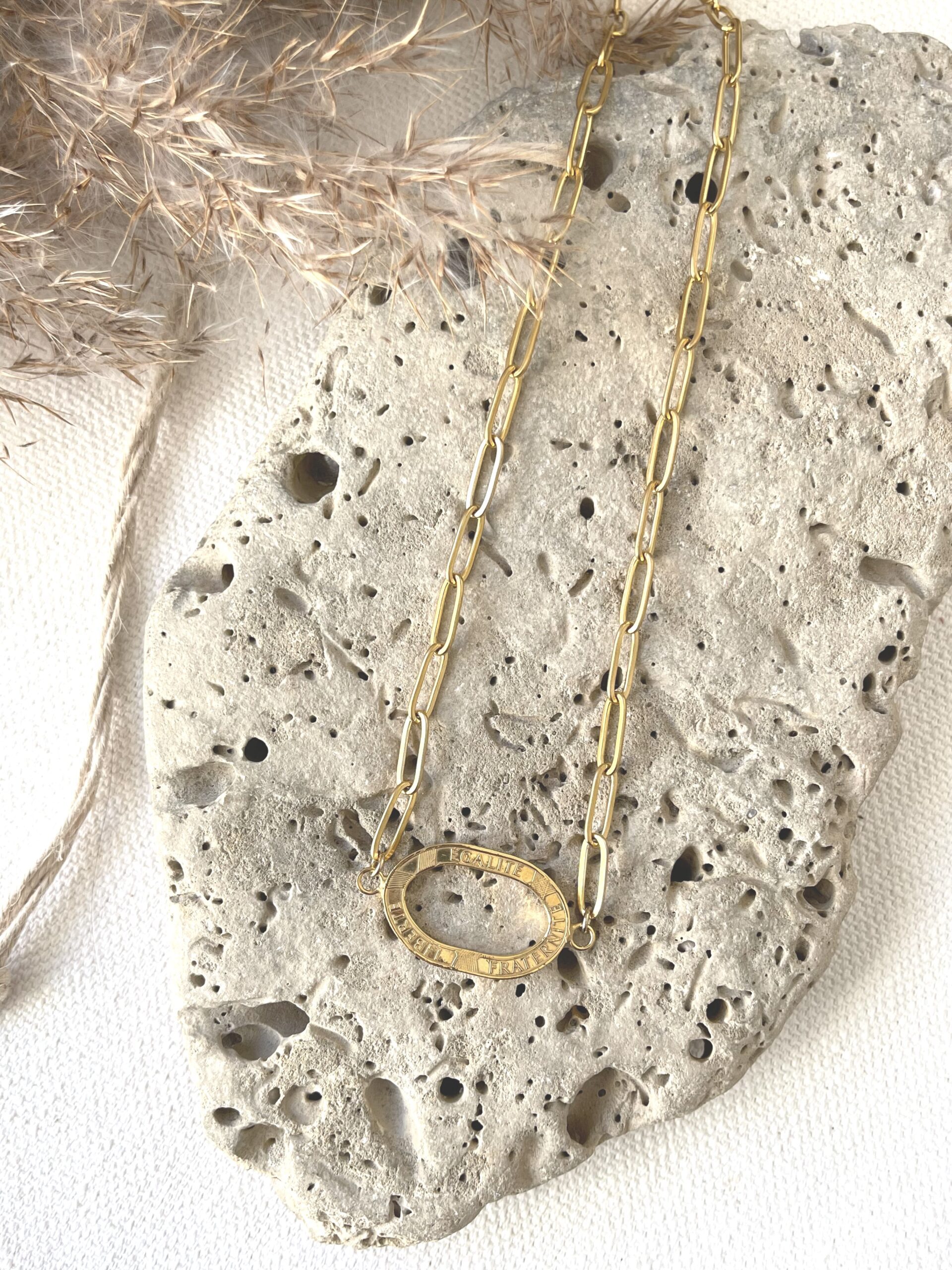 Le P'tit Franc Colliers Egalité collier pièce 10 francs 45 cm