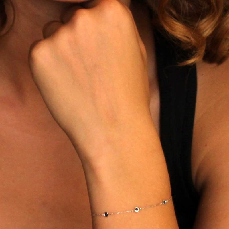 L'Atelier d'Azur 3 Saphirs bracelet or blanc 375/1000 18cm