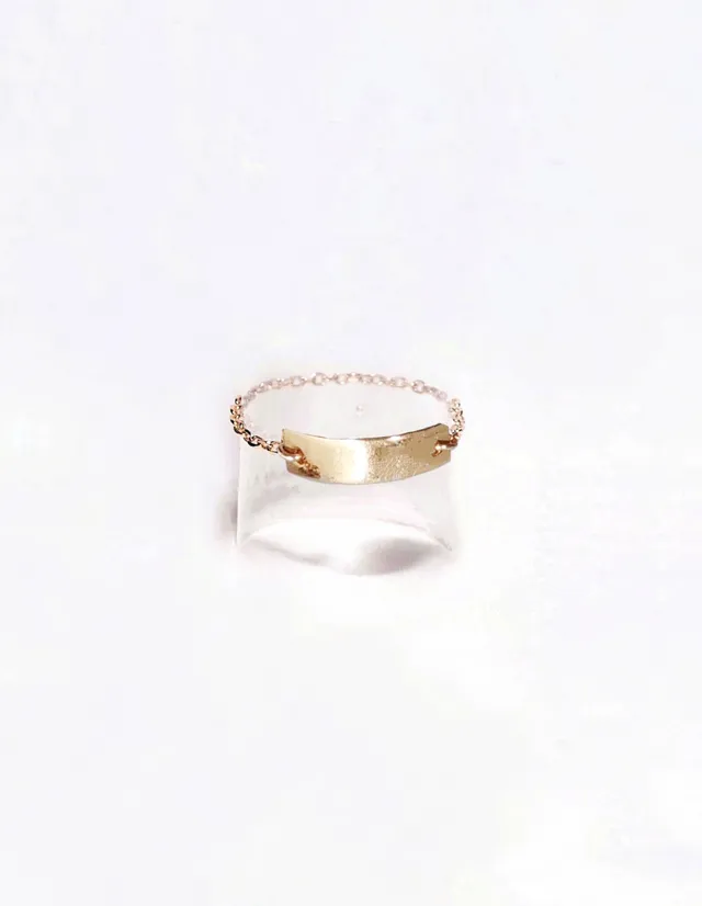 Ô Plum June bague chaîne plaqué or taille 50