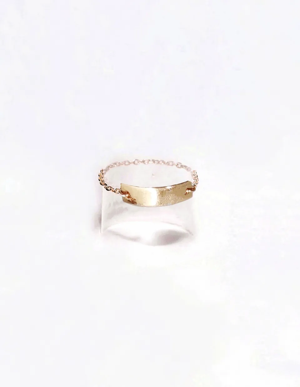 Ô Plum June bague chaîne plaqué or taille 50