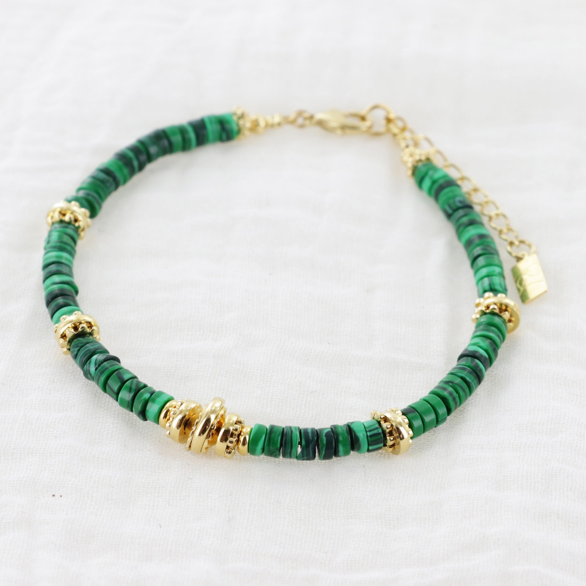 Leticia Ponti Sofi bracelet plaqué or grenat 17 cm