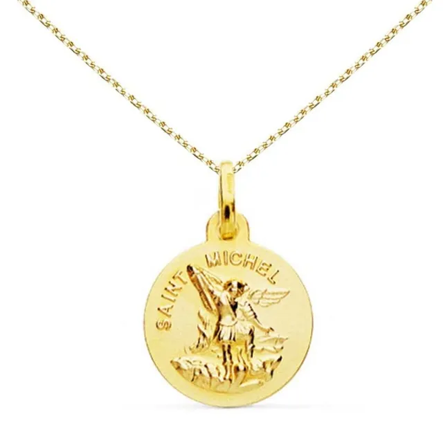 L'Atelier d'Azur Saint Michel Or 18 Carats Collier Gravure 45cm