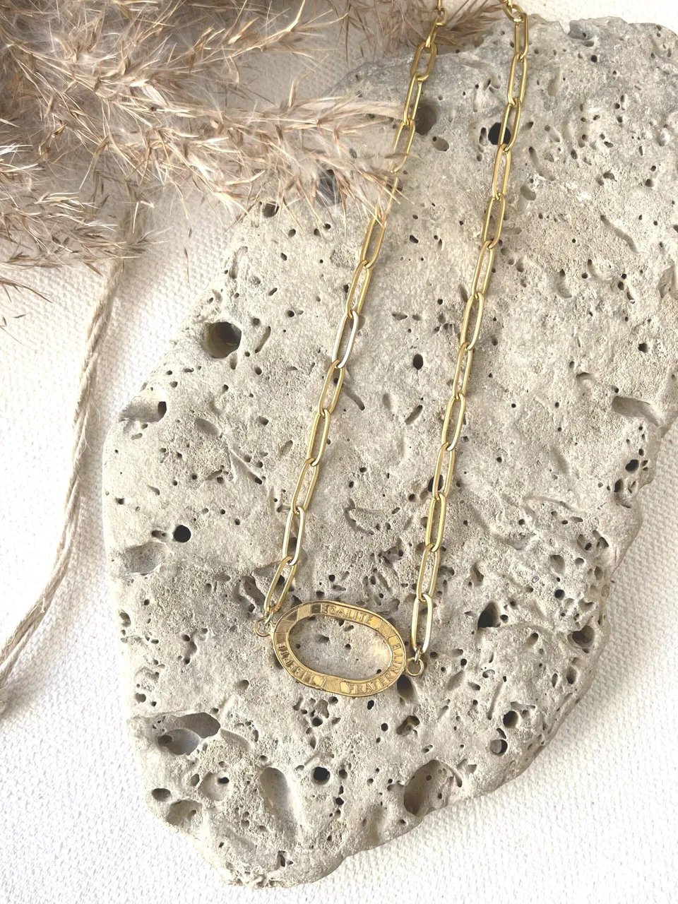 Le P'tit Franc Colliers Egalité collier pièce 10 francs 45 cm