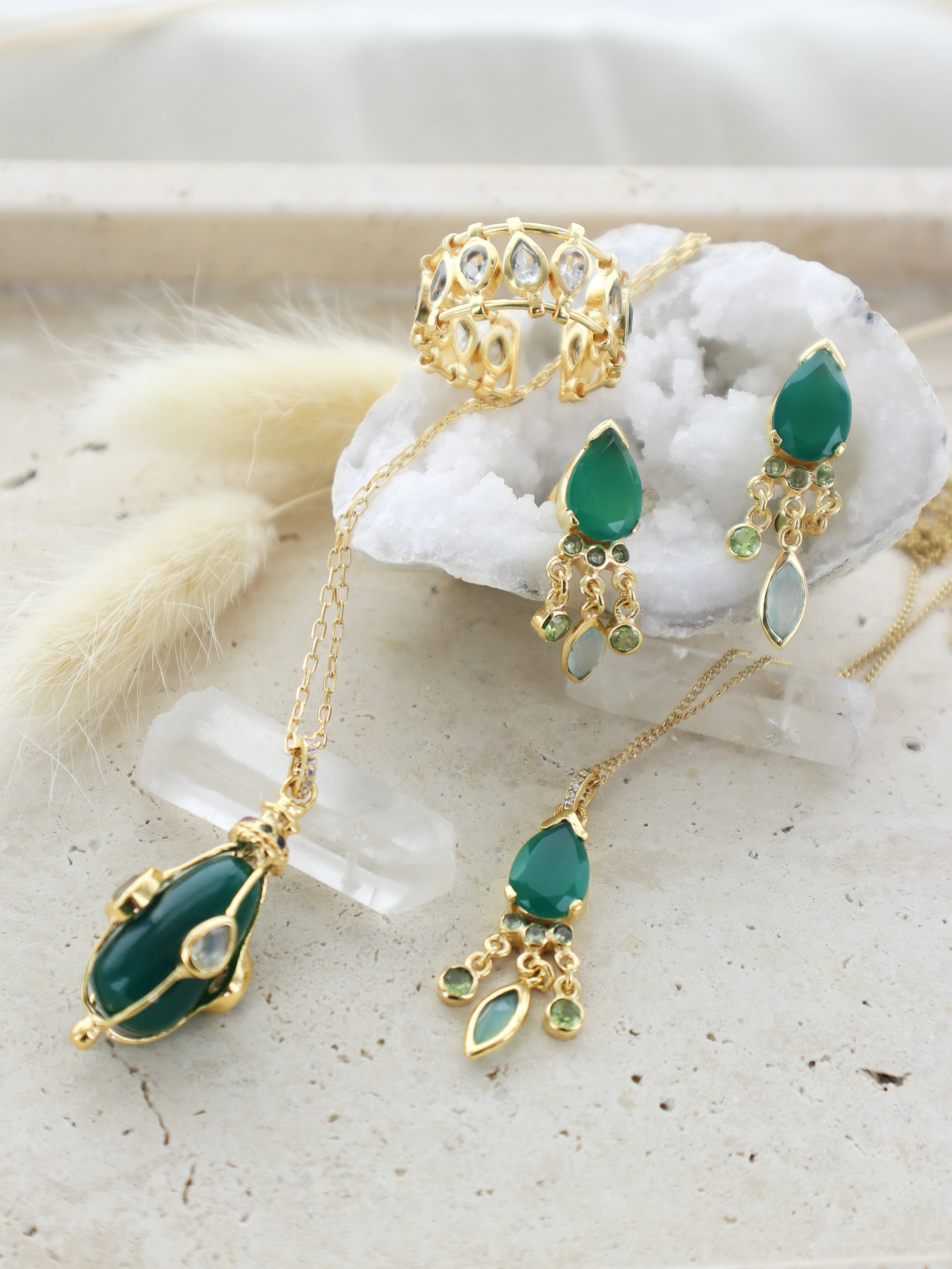 Leticia Ponti Mady collier agate verte pierres naturelles