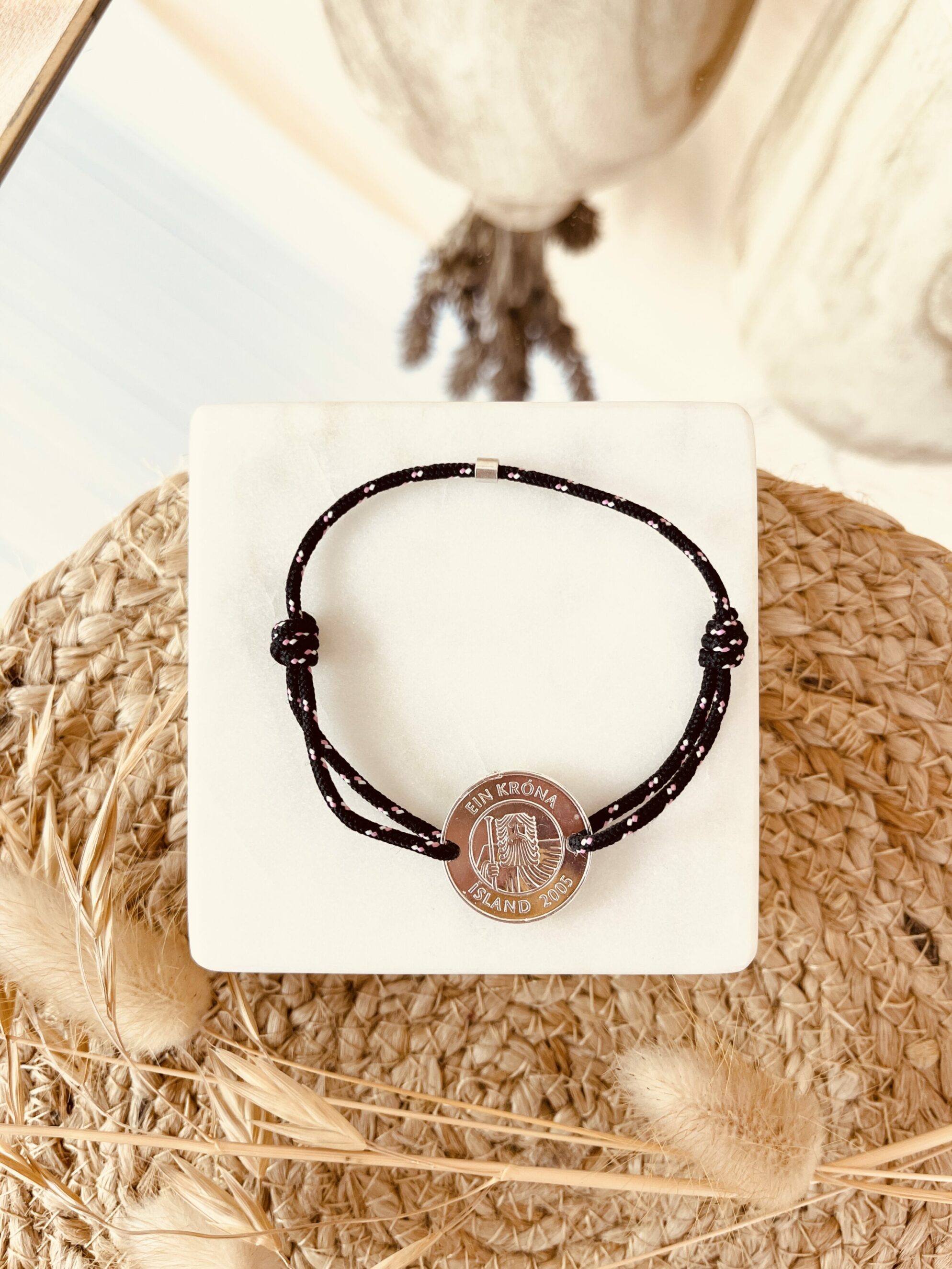 Le P'tit Franc Islande bracelet pièce plaqué argent