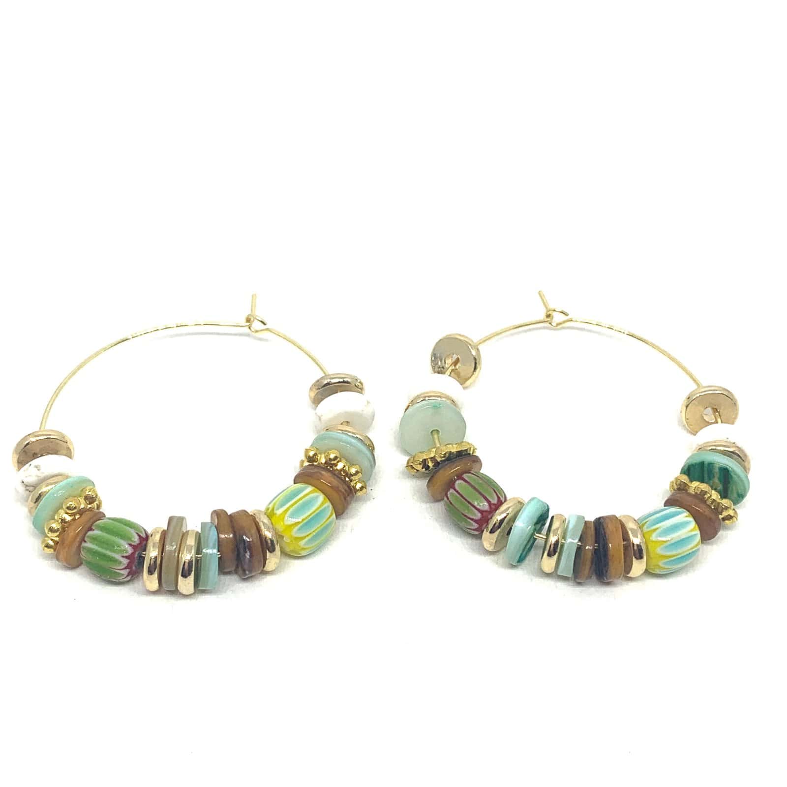 Hypnochic Lina boucles d'oreilles créoles multi-couleurs 4 cm