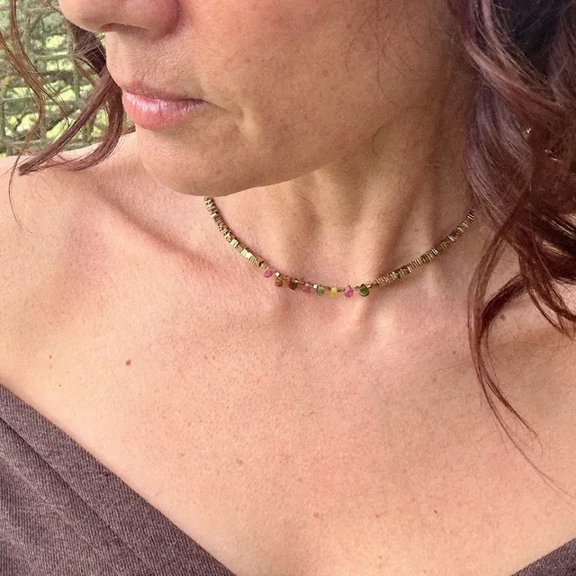 MAD SO CREATION Aimé collier hématite tourmaline 37 cm