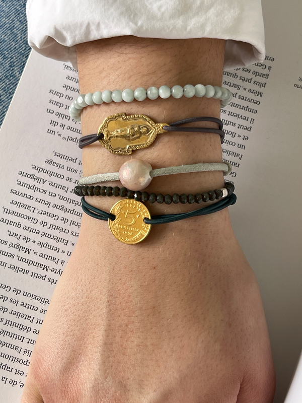 Le P'tit Franc Bracelets 5 centimes bracelet cordon 17 mm unisexe